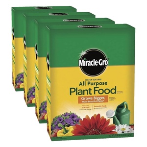 image:imageMiracleGro Water Soluble All Purpose Plant Food Fertilizer for Indoor or Outdoor Flowers Vegetables or Trees 8 oz10 lb Pack of 4
